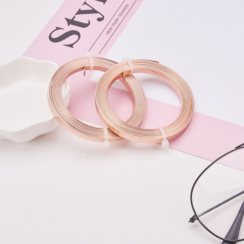 5Rolls Flat Aluminum Wire Bezel Strip Wire for Cabochons Jewelry Making DIY Silver Golden PeachPuff 3x1mm 5x1mm about 2m/roll,: 5x1mm PeachPuff