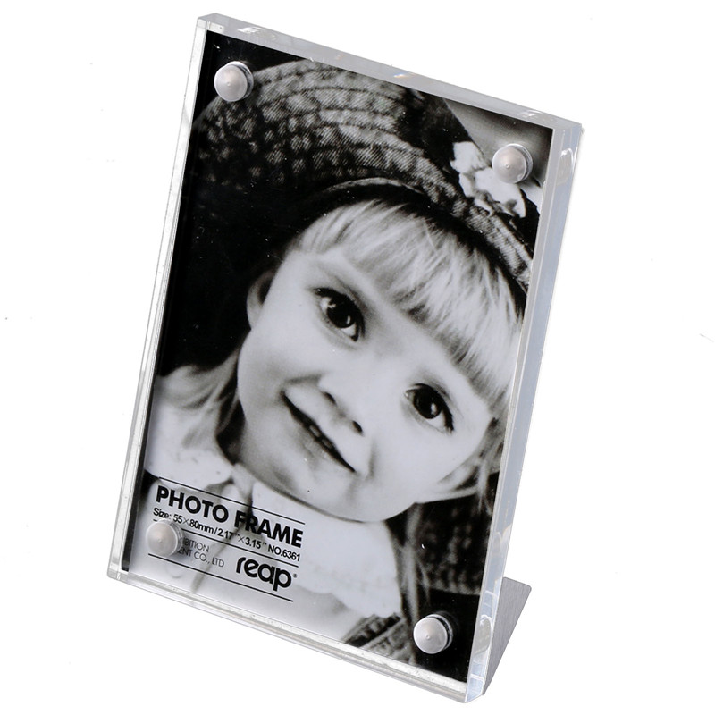 Reap Mag acrylic L-shape magnet desk sign holder card display stand table menu photo frame for store home restruant: 6361 55x80mm