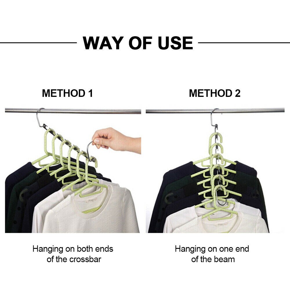 2 Stuks Of 1Pcs Metalen Cascading Wonder Hangers Space Saver Closet Organizer Kledingrek