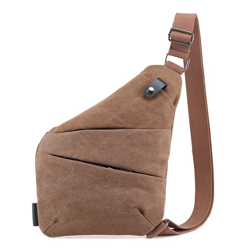 Herentas Canvas Borsttas - Enkele Schouderband - Casual Multifunctioneel Anti-diefstal Messenger: Donker kaki