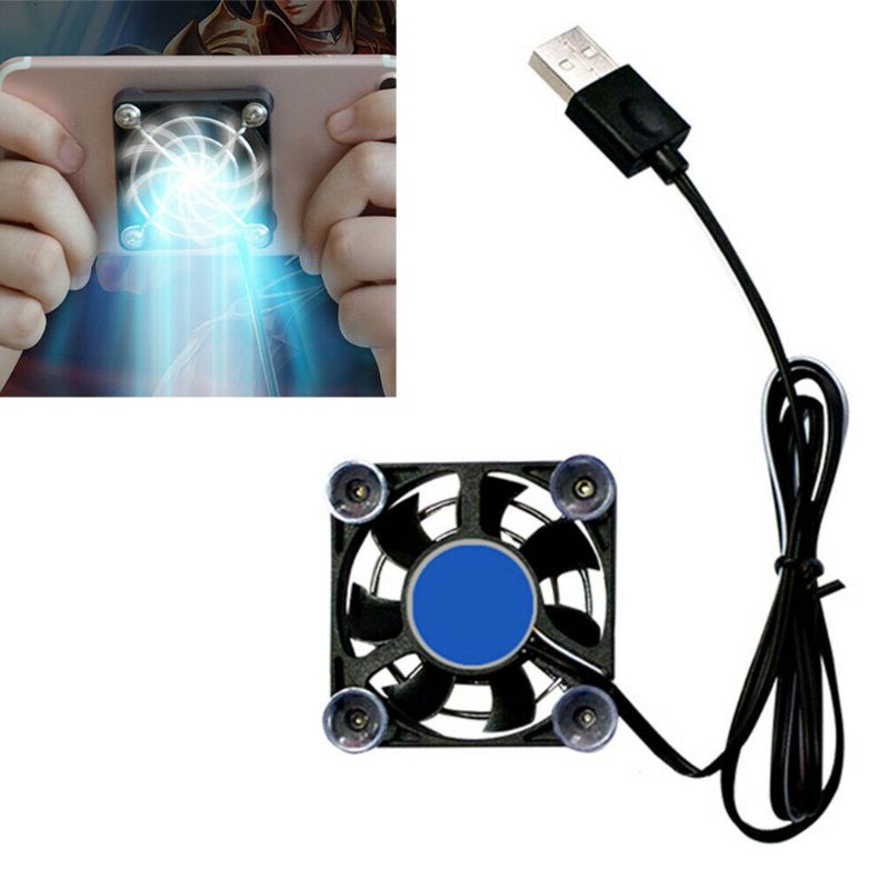 Black USB Cooling Pad Controller Tablet Portable Fan Holder Phone Cooler Rapid