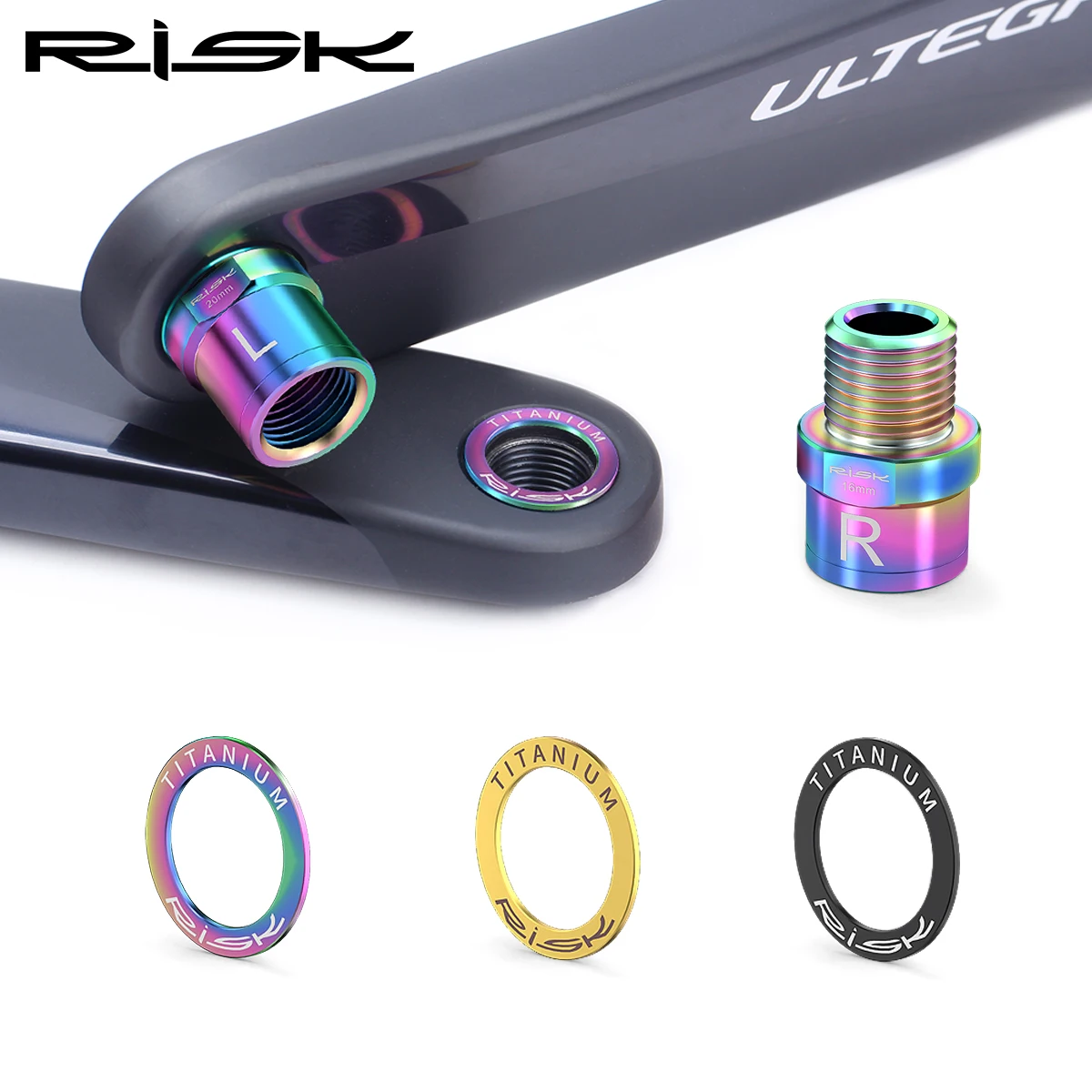 RISIKO Fahrrad Pedal Unterlegscheibe Abstandshalter Kurbel Dichtung Pedal abnormal Klang Wartung Ring Unterlegscheibe MTB Fahrrad Titan Legierung Pedal Unterlegscheibe