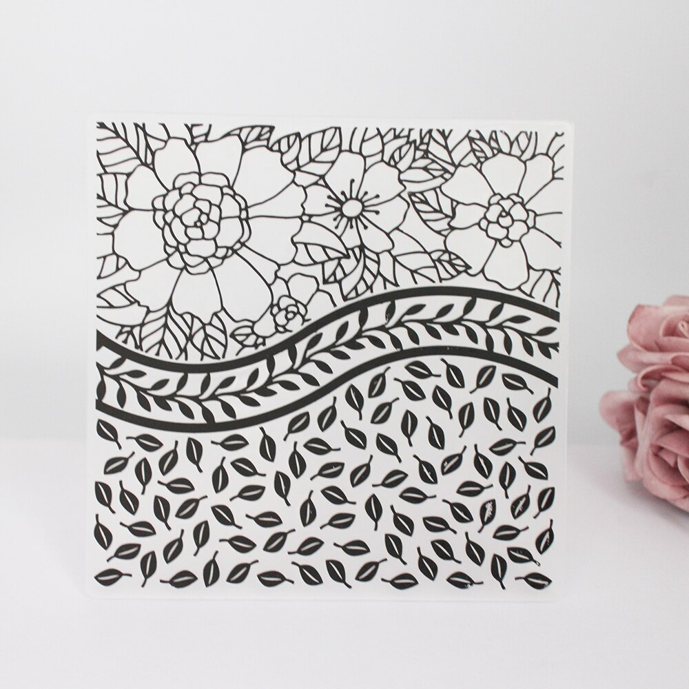 2pcs leaf grid Love sweet Concave-convex plastic embossing template paper cutting die DIY scrapbook photo album greeting