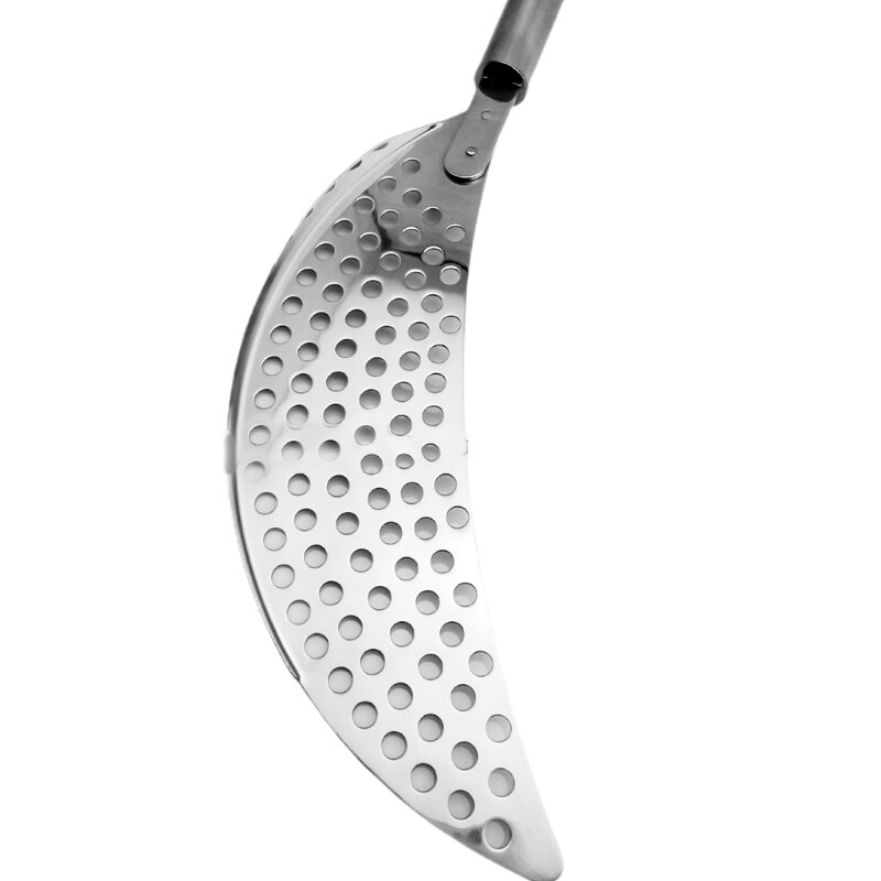 2 Pieces Stainless Steel Crescent Pot Strainer With Handle Recessed Hand Grips Suitable Wor Different Sizes 10 Inches