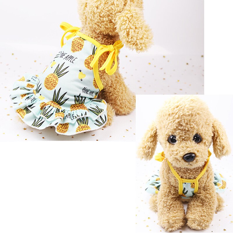 Fruit Print Pet Dog Jurken Voor Kleine Honden Kleding Zomer Jurk Leuke Jurk, puppy Hond Kleren Chihuahua Honden Huisdieren Kleding Grappige