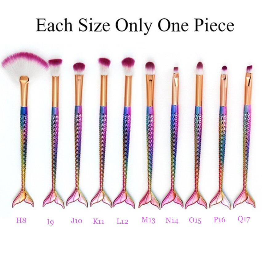 4*4*20 Cm 1 Pcs Fony Make Up Fan Blush Borstels Cosmetische Concealer Mermaid Borstel Maquiagem Borstels tool