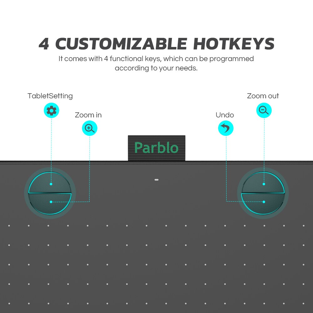 Parblo A640 V2 Graphics Tablet Digital Drawing Tablet 8192 Pressure Battery-free Pen Support Online Education