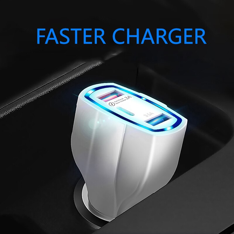 Cargador de coche QC3.0 USB para Puerto tipo c, Cargador universal compatible con teléfono móvil, viaje al aire libre, enchufe de carga rápida de 35W 3.5A