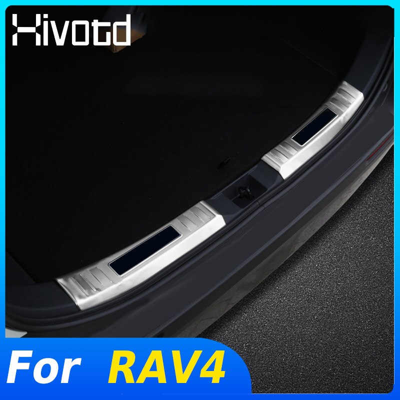 For toyota rav 4 tilbehør bil bak støtfanger beskytter rustfritt stål auto bak terskel trunk plate dekorasjon