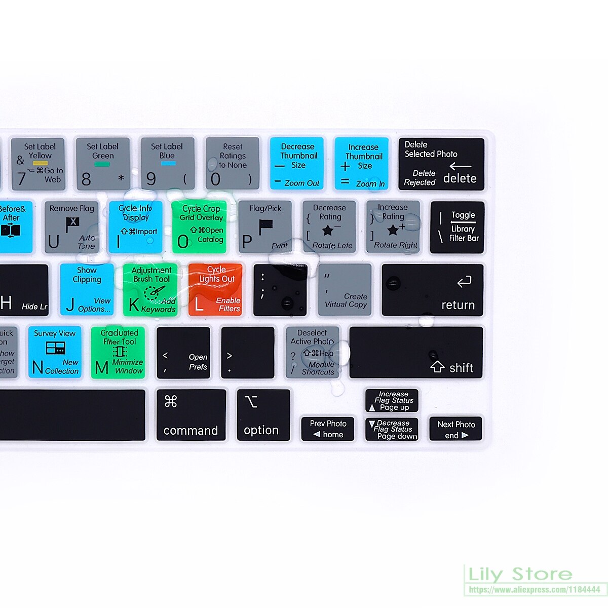 Keyboard Cover Skin for MacBook Pro M1 13 inch A2289 A2251 A2338 for MacBook Pro 16" A2141 Lightroom Shortcut Hotkey