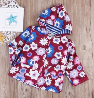 Baby Girl&#39;s Autumn Spring Jackets Coat Fall Floral Top Hooded Long Sleeve Coats Casual Kids Girls Top Clothes