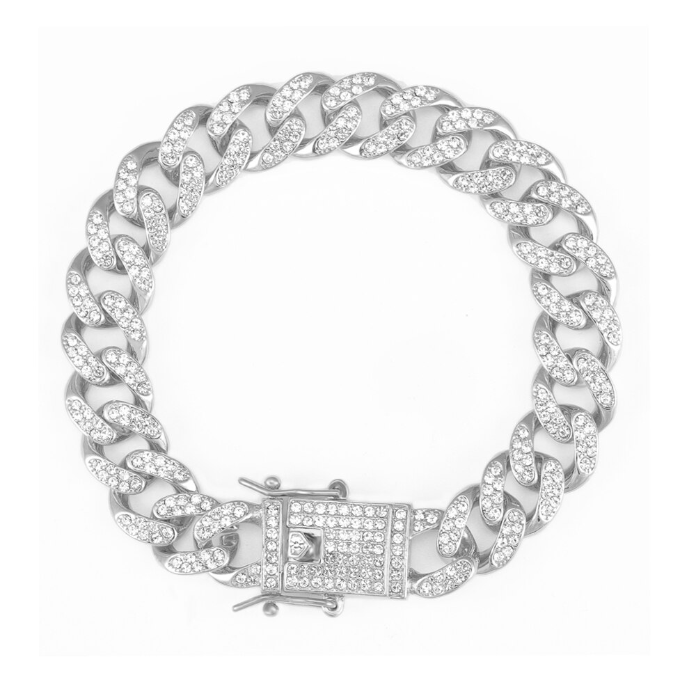 4mm Cubic Zirconia Tennis Bracelet Iced Out Chain Bracelets For Women Men Gold Silver Color Men Bracelet CZ Chain Jewelry: LT010S8