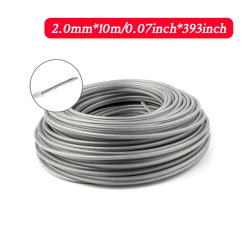 LUSQI 5M/10M/15M Stahldraht Nylon Rasentrimmer Linie Freischneider Trimmer Seil Rasenmäher Kabel Lange Runde Rolle Gras Ersatz