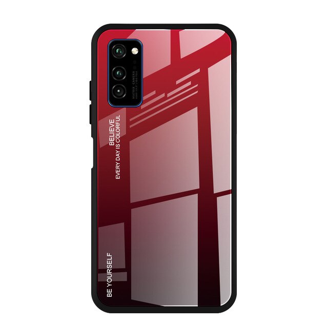 Custodia per telefono in vetro temperato colorato sfumato di lusso per Huawei Honor 8X Honor 8x X8 8X8 Max Pro Honor8 X Cover Case Shell: For Honor 100 / red Black