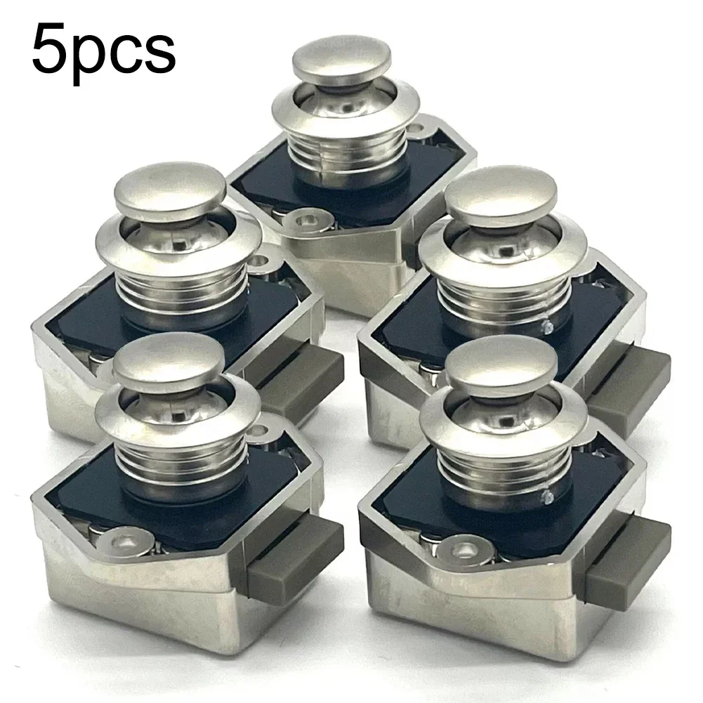 5Pcs Push Button Cabinet Cupboard Drawer lock Campervan Motorhome RV Caravan Boat Motor Home Cabinet Drawer Latch Button Locks: Default Title