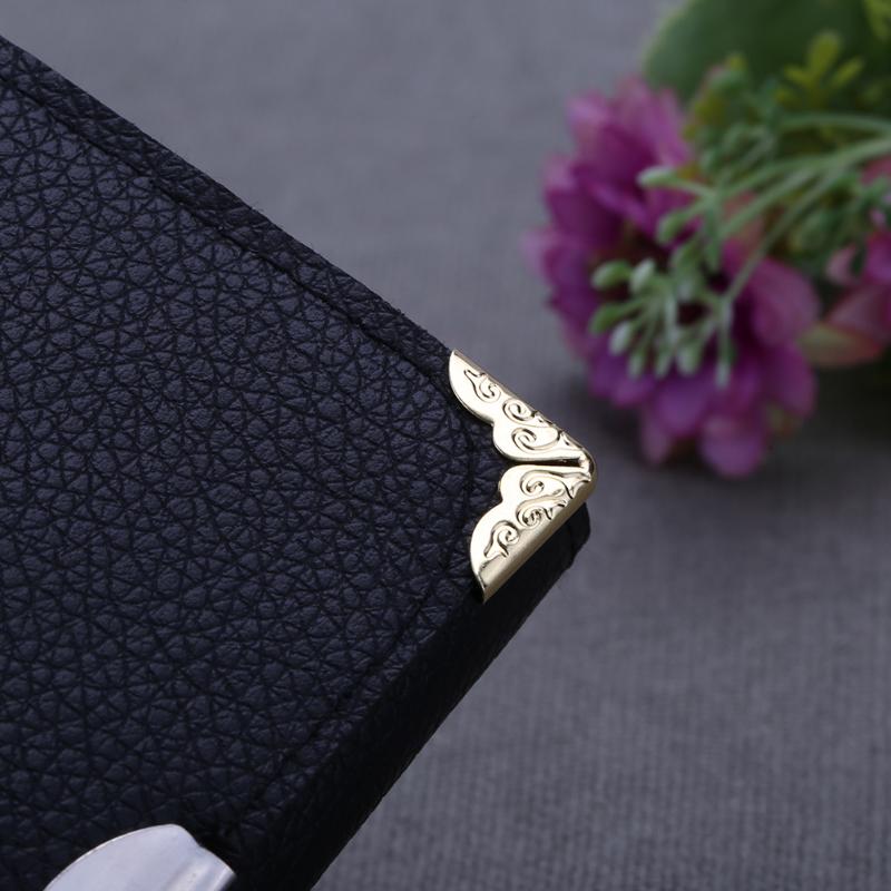 100 esquinas de Metal para libros, álbumes de recortes, álbumes de fotos, protectores de esquina, artesanías de Metal en oro plateado para menú de archivos de tarjetas