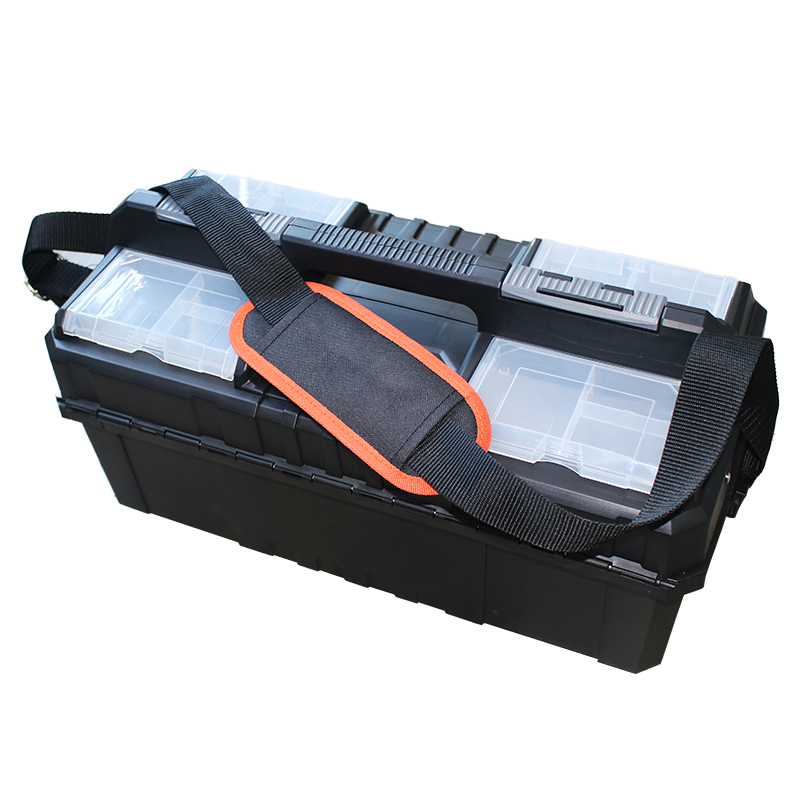 Kunststoff Werkzeugkasten Hardware- Lagerung falten fallen Hause Multi-funktion Auto Reparatur Kasten Werkzeug Tragbare fallen Große Elektriker Werkzeug Kasten: Gelb & Schwarz
