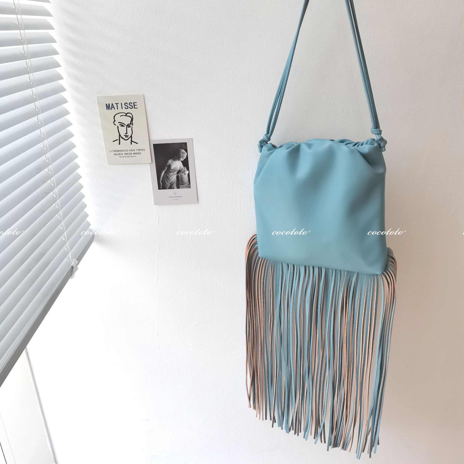 Ins Mode Kwastje Vrouwen Schoudertas Leer Bohemian Handtas Clutch Purse Nationale Stijl Omzoomd Messenger Bag: 3