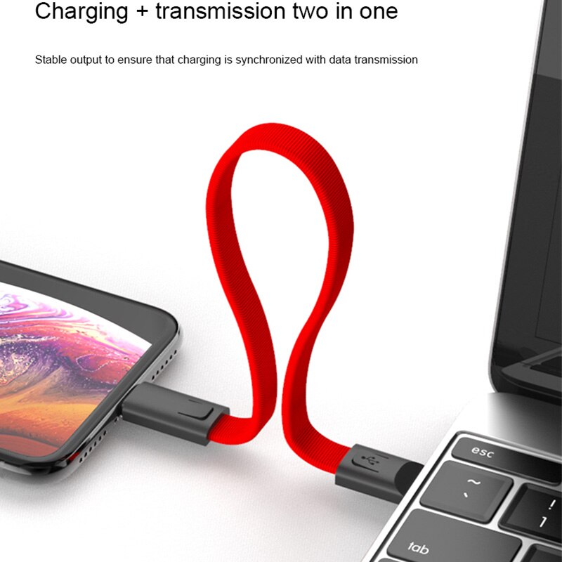 Data USB Keychain Portable Charger Charge Fast Cable for iPhone 6 S 6S 7 8 Plus X 10 XR XS MAX 5 5S SE Phone Accessory Wire Cord