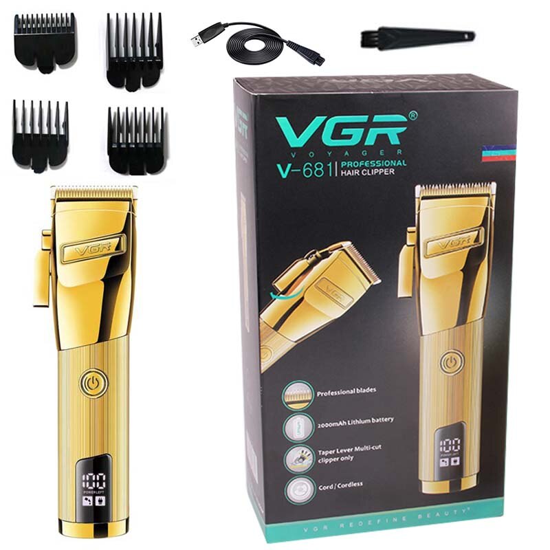 Taper Lever Multi-cut Hair Trimmer LED Barber Salon Hair Cutting Machine Hair Clipper For Men Electric Haircut Tool: retail box