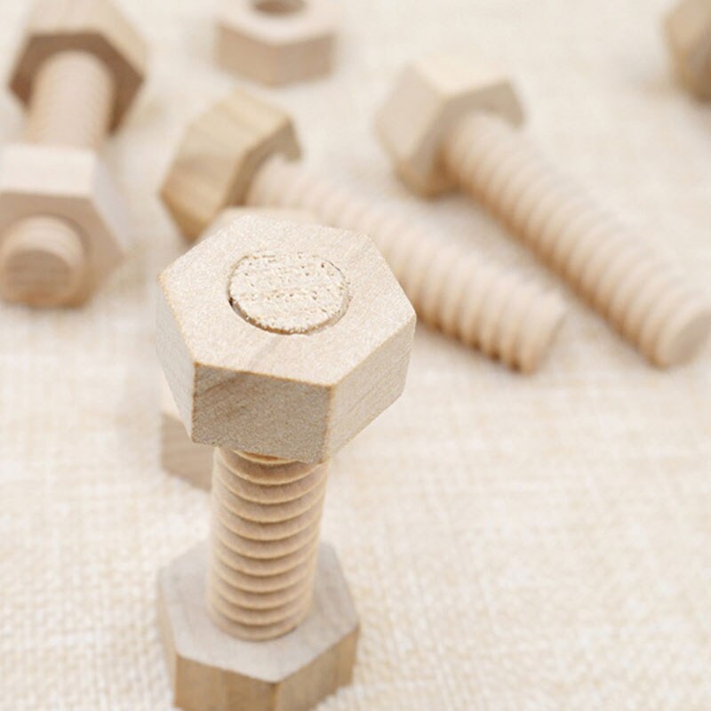 Solid Wood Early Education Educational Screw Nut Assembling Wooden Toy Screw Nut Hands-On Teaching Aid Educational Toy For Child