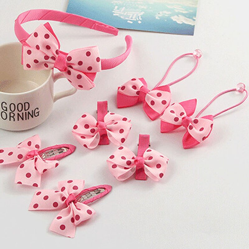 7 unids/set diadema infantil horquillas accesorios para el pelo lazo pelo diadema para niñas princesa pinzas para el pelo, tocado