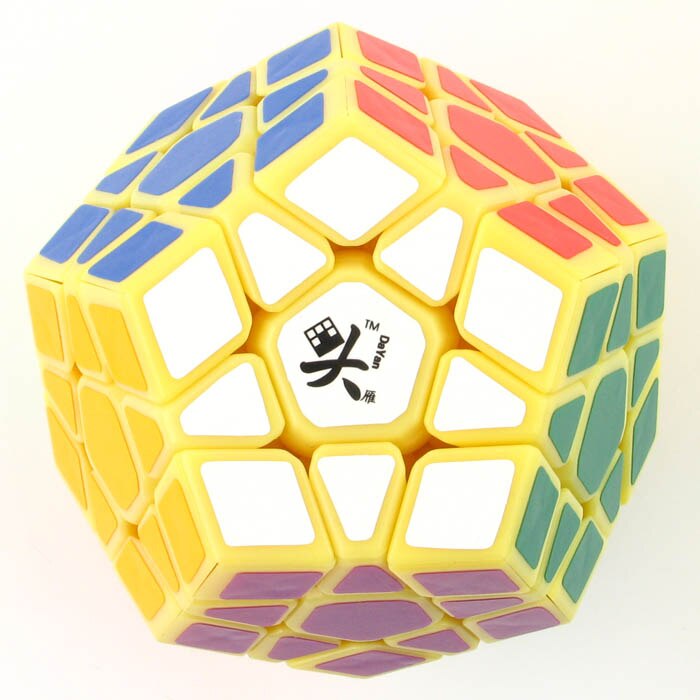 Original DaYan Megaminxes V2 M 12 sides magnetic cube puzzles Dayan 3x3 dodecahedron cubo magico educational toys for kids: v1 light yellow