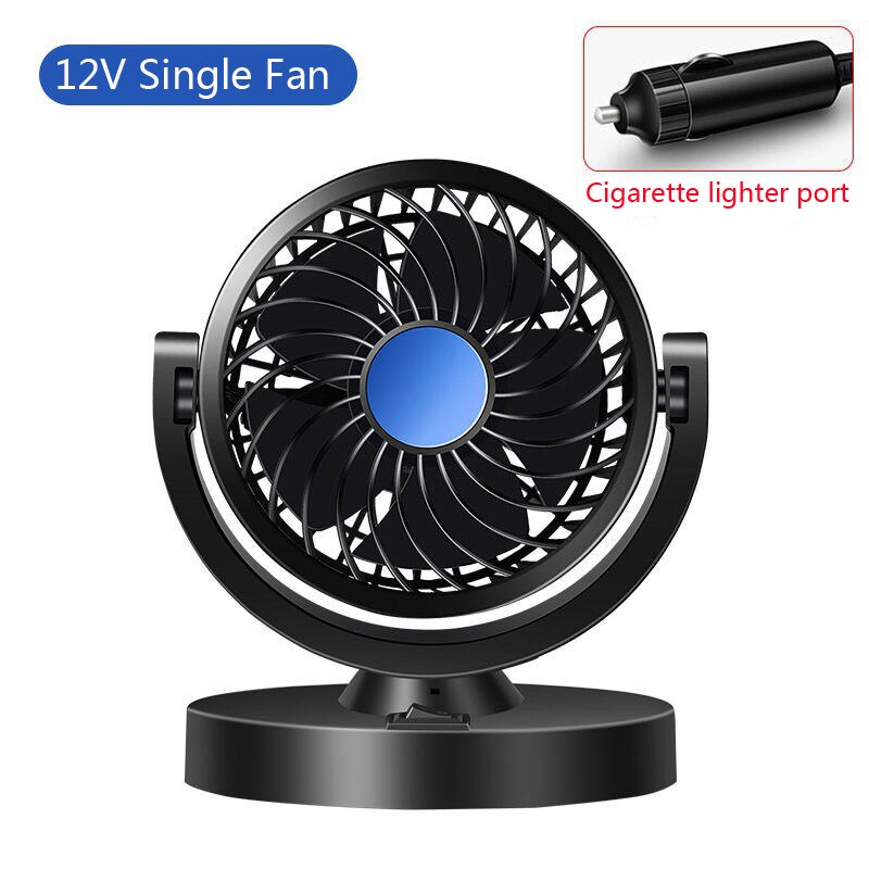 12V Mini Electric Car Fan Low Noise Car Air Conditioner 360 Degree Rotating Cooling Dual Fan For Car Cooler Car Radiator Summer: 12V single
