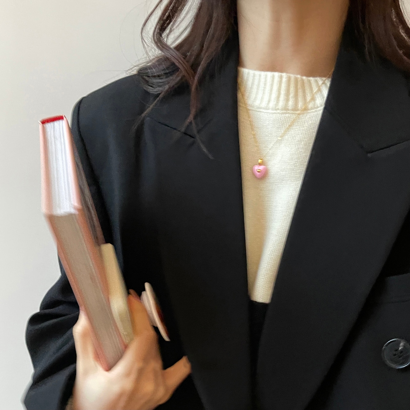 Gevoel Macarone Kleur Hart Hanger Gouden Ketting Voor Vrouw Koreaanse Mode Zoete Sieraden Meisje Romantische Sleutelbeen Keten