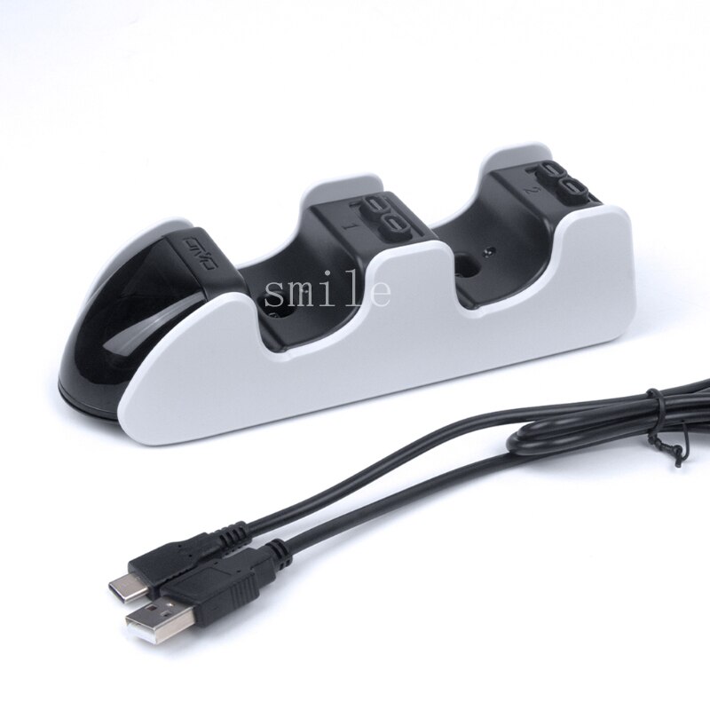 Opladen Dock Station Led Licht Handvat Charger Usb-oplaadkabel Gamepad Charger Cradle Voor PS5 Gaming Controllers