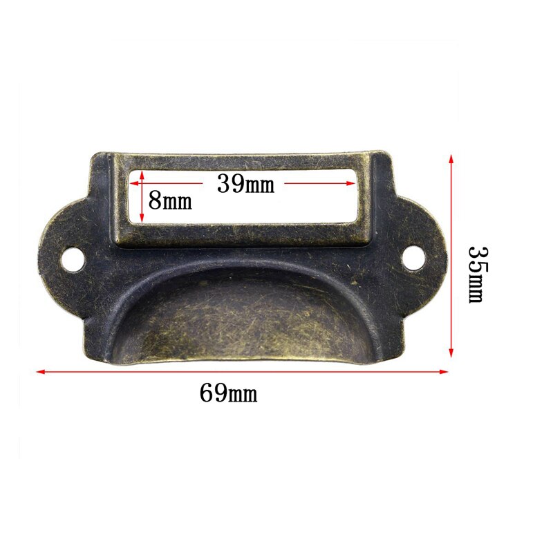 JFBL 20PCS File Name Card File Cabinet Handles Label Holder Antique Bronze Drawer Label Pull Cabinet Frame Handle File Name