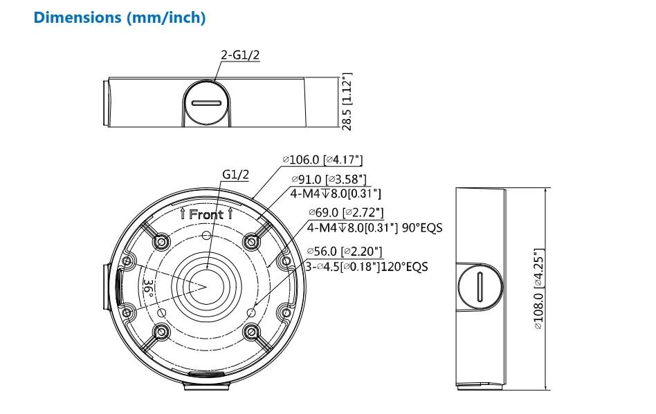 DAHUA PFA139 Water-proof Junction Box IP Camera Brackets CCTV Accessories application dome hdcvi camera for HAC-HDW1509T-A-LED