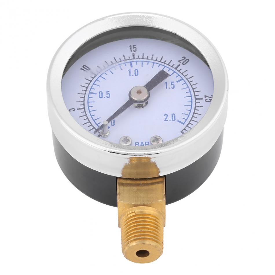 Mini cadran eau huile compresseur compteur hydraulique manomètre pression compresseur mètre métal manomètre 0-30psi 0-2bar