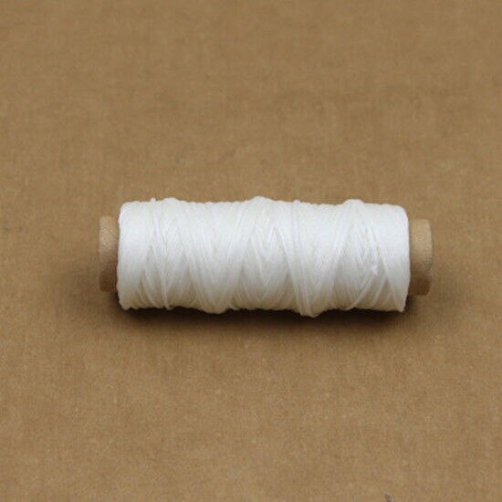 1mm Leather Sewing Flat Waxed Thread Wax String Hand Stitching Craft 50M 150D: White