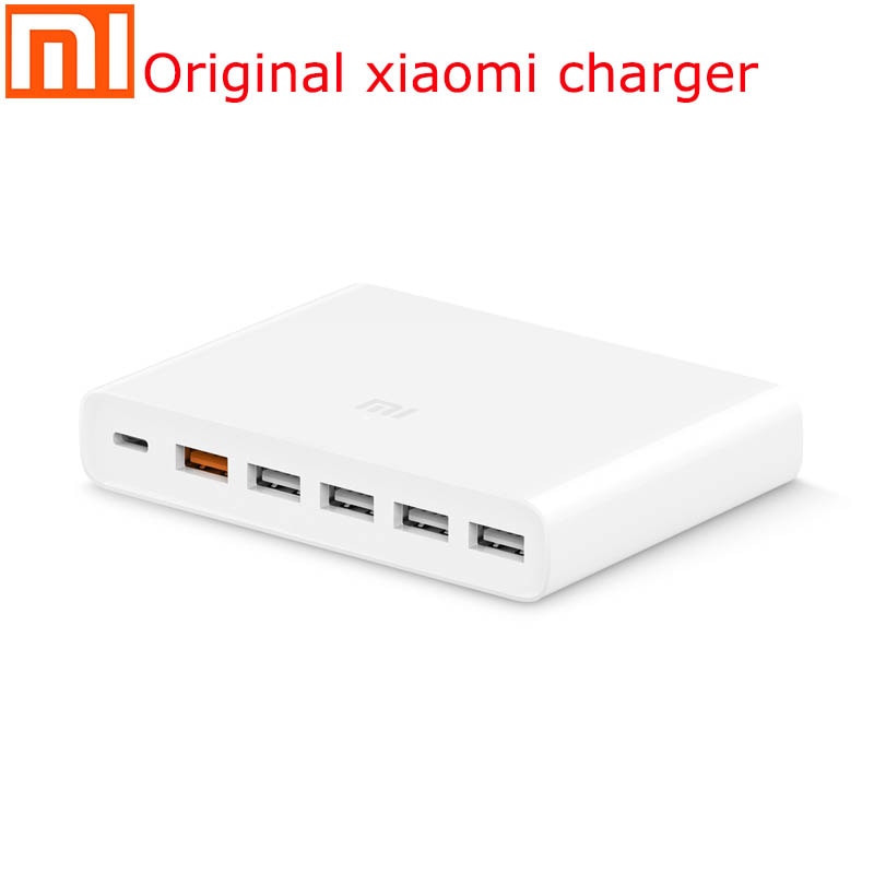 Xiaomi carregador usb original 60w, smartphone pad, saída de carregamento 1 tipo-c 6 portas 5 USB-A, dual qc adaptador de carregamento rápido x2, 3.0, 18w, carregamento rápido