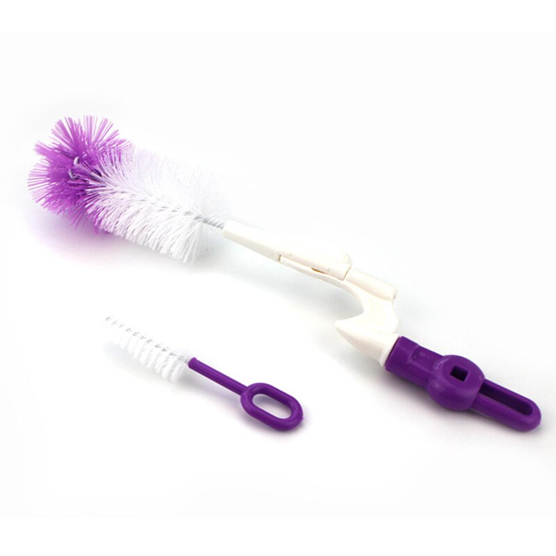 Conjunto de escova de garrafa de bebê plástico reutilizável mamilo de enfermagem conjunto de escova com alça dobrável ferramenta de limpeza de garrafa de bebê mais limpo