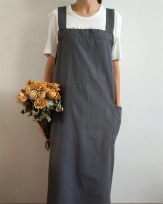 Verano algodón Simple de delantales de mujeres impermeable Antifouling hogar delantal cocina peluquería jardín: Grey  A