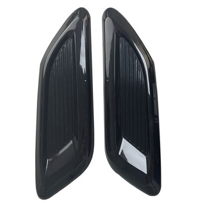 2pcs Universal Carbon Fiber Style Hood Vents For Mustang Air Flow Intake Hood Self-Adhesive Louver Window Cooling Panel: Glossy Black