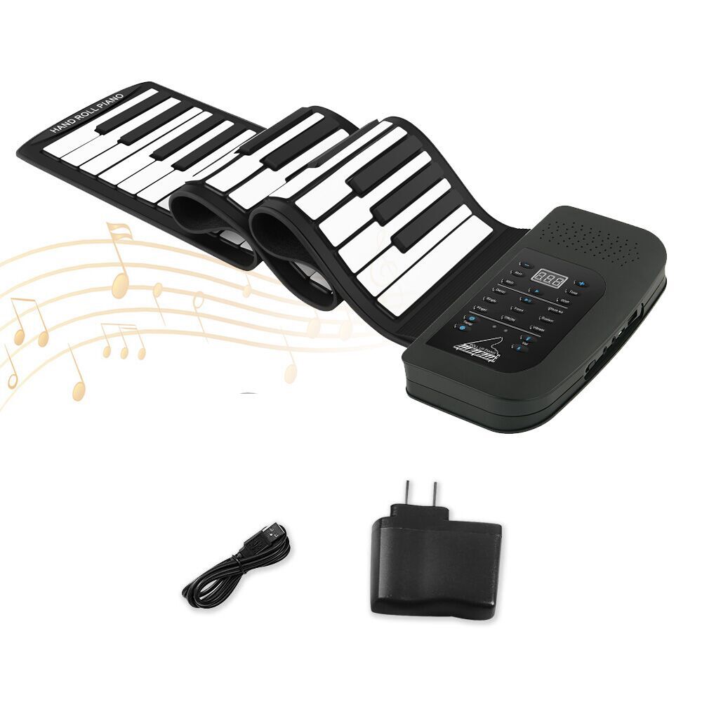 Roll Up Piano Keyboard, KONIX 61 Keys Electric Piano Keyboard - Support MIDI Out Portable Flexible Digital Music Keyborad