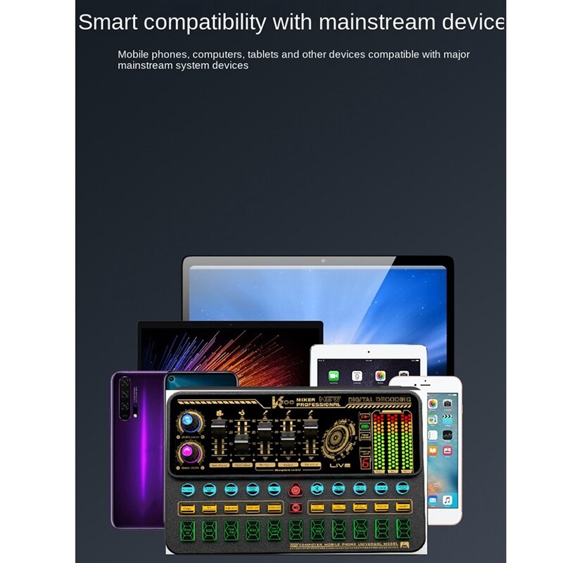 Sk500 mobile phone computer sound card karaoke portable live tikitok voice changer device audio mixer