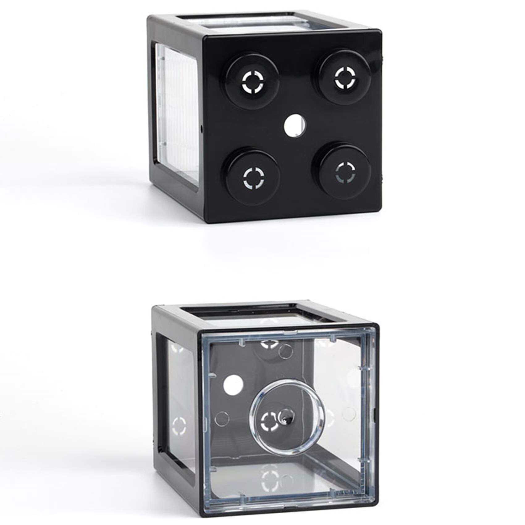 Small Fish Tank Mini Betta Aquarium Stackable Cube Tank Decor Ant Feeding Case Mini Reptile Row Box for Office Home