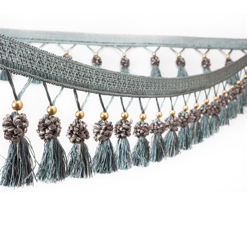 Rideau à franges avec des perles en cuivre en métal de 1M, bricolage soi-même, pour robe latine, rideau de vêtement, accessoires de couture décoratifs, ruban d'habillage