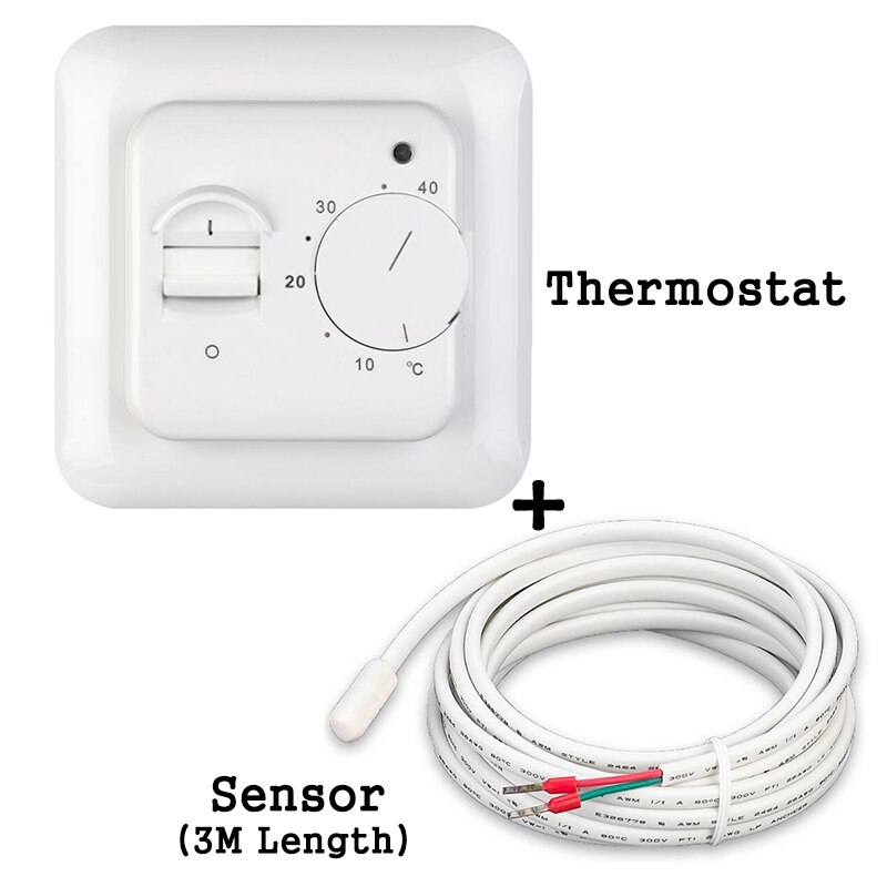 Floor Electric Heating Thermostat 16A 220V 5-40℃ Celsius Mechanical Temperature Controller: Thermostat Sensor