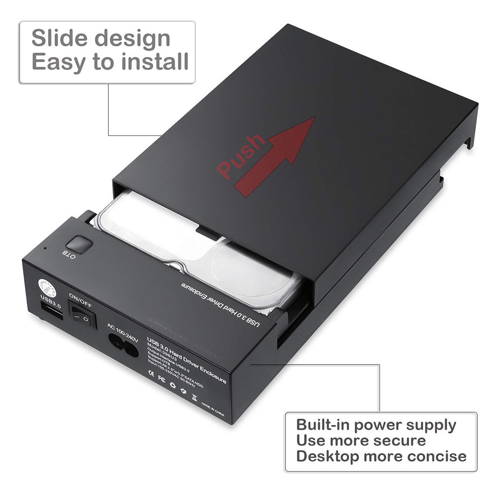 USB 3.0 2.5 "3.5" SATA dysk twardy zewnętrzna obudowa dysk SSD HDD przenośny pojemnik wsparcie skrzynki UASP i dyski 8TB