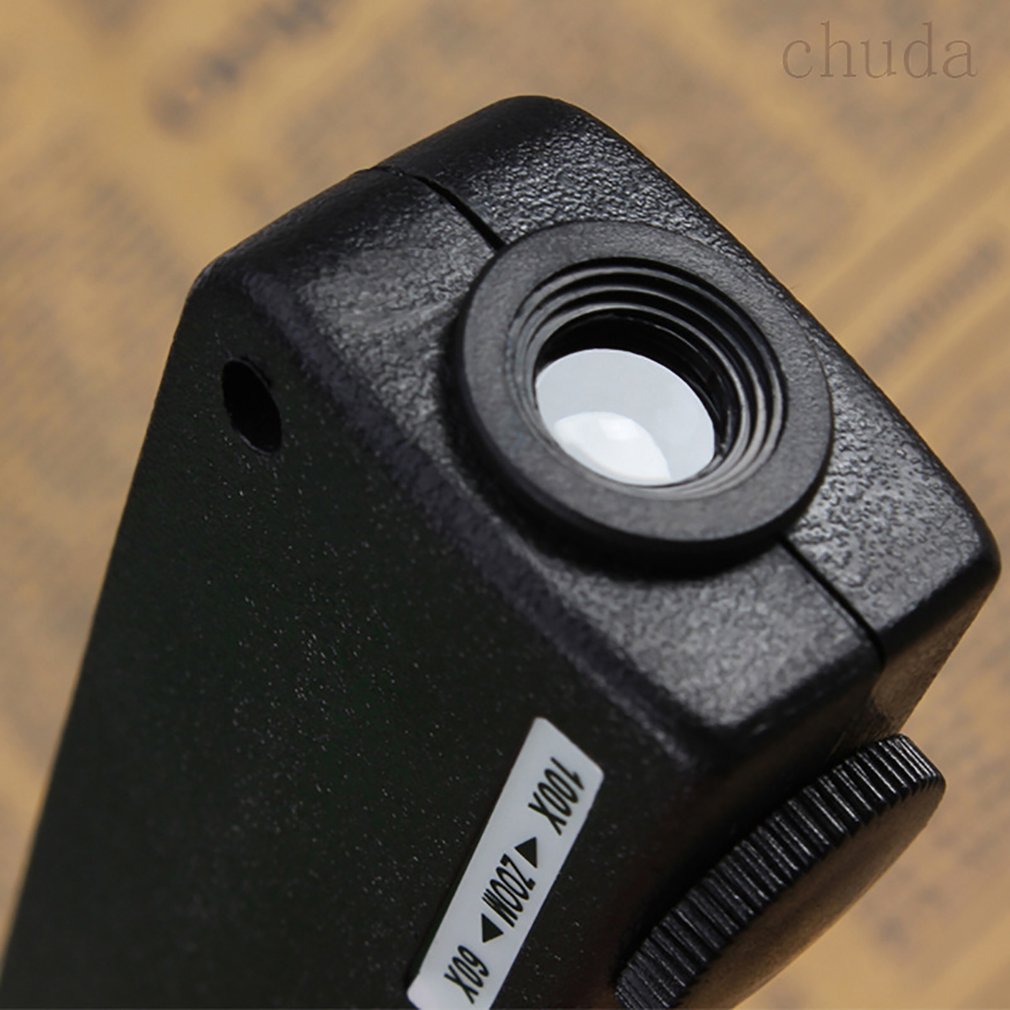 Zoom iluminado portátil 60x-100x bolsillo lupa microscopio Enfoque de ajuste Manual para una visión perfecta