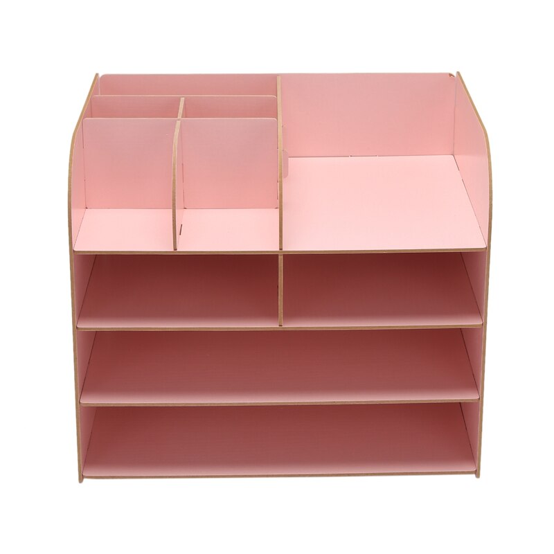 1Pcs 4-Layers Wood Office Table Organizer Assembled Files Office Supplies Containers A4 Paper Storage Rack
