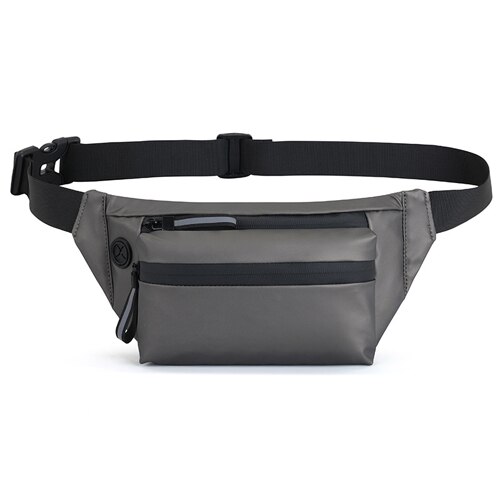 Waterproof Running Waist Bag Chest Pack Outdoor Sports Crossbody Bag Casual Travel Male Bum Belt Bag: Gray