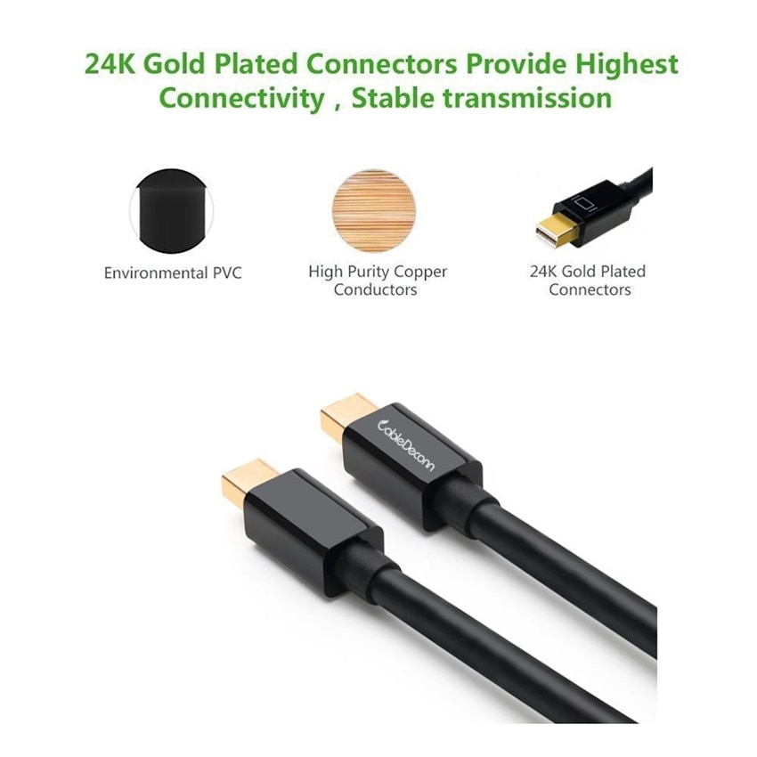Mini Displayport (Thunderbolt 2 Compatibel) male Naar Mini Displayport Male Adapter Converter Voor Apple Imac Macbook Pro Air Hdtv