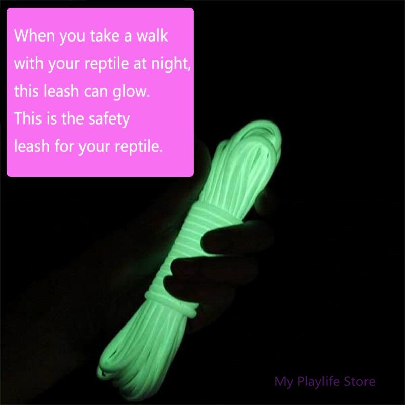 Reptile Lizard Traction Rope Luminous Belt Iguana Small Pet Leash Adjustable Harness Reptiles Amphibious Supplies