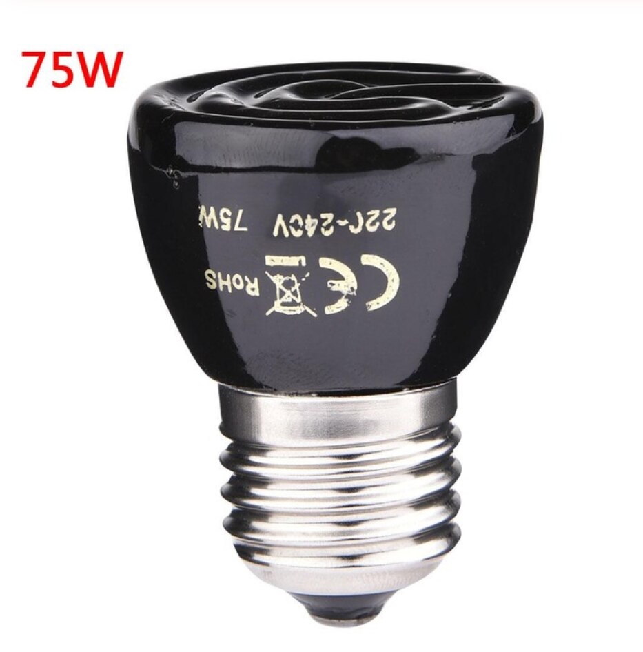 25w/50w/75w/100w e27 keramische verwarmingslampen voor huisdieren, hagedis, schildpad, spin, reptielen, doosverwarmer, warmtelamp, broedmachine: 75w